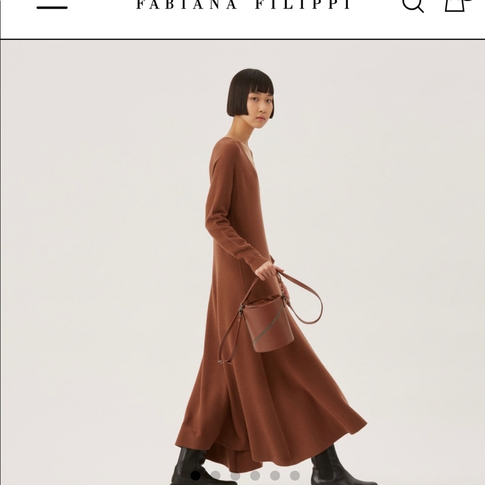 Fabiani Filippi Long Sleeve Virgin Wool Blend Sweater Dress. NWT.